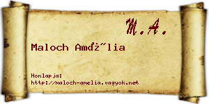 Maloch Amélia névjegykártya
